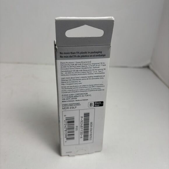 BRAND NEW!! Sony MDR-E9LP Wired Black Stereo Headphones Fashion Earbuds - Picture 3 of 5